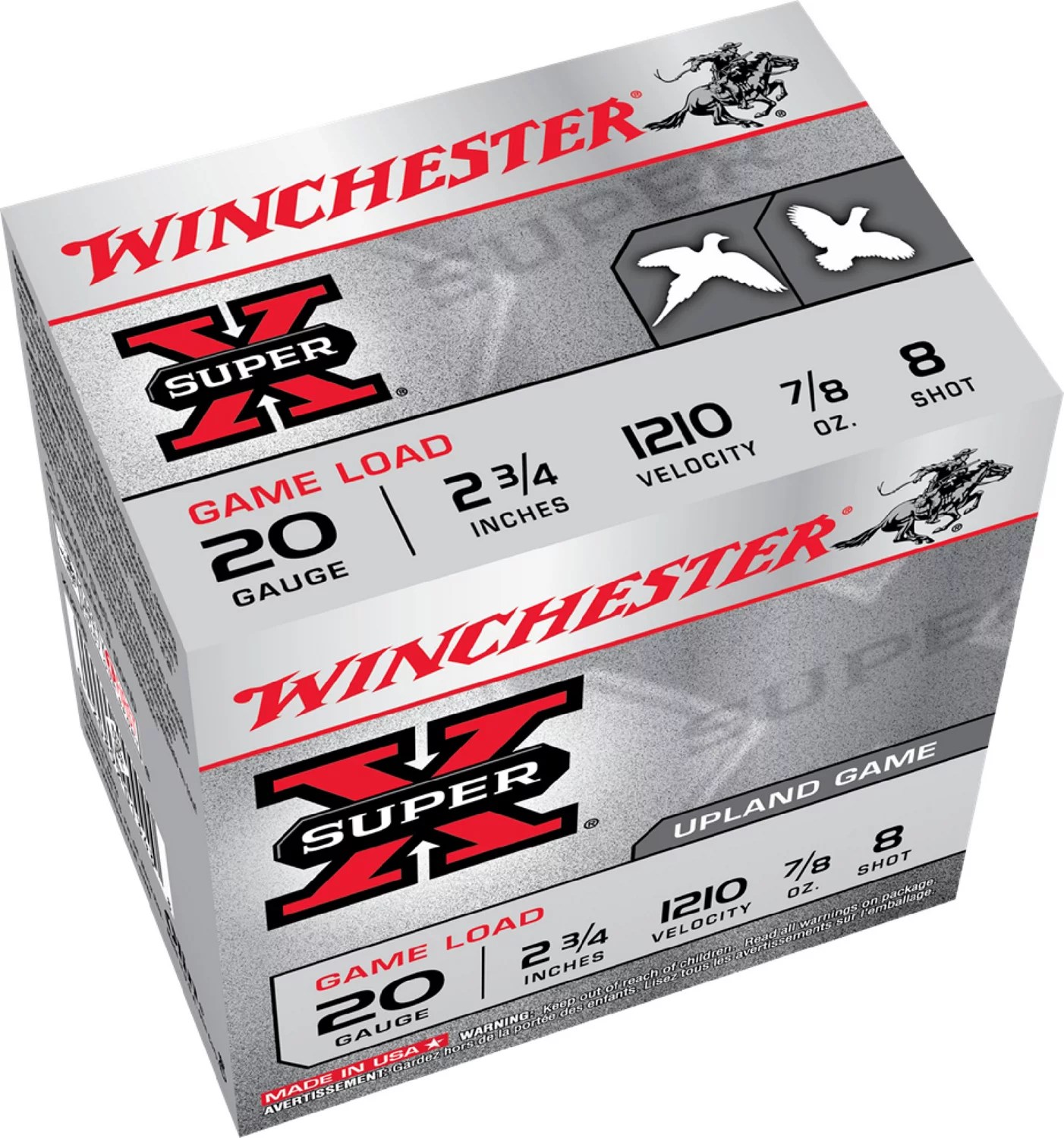Winchester SuperX Lead Shot Dove & Game Load 20 Gauge 8 Shot Shotshells Academy