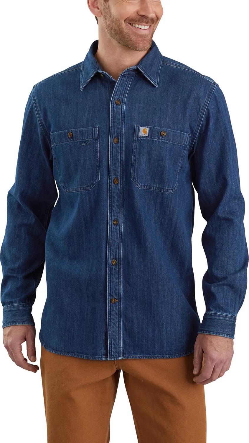 Carhartt Men's Denim Long Sleeve Shirt Academy
