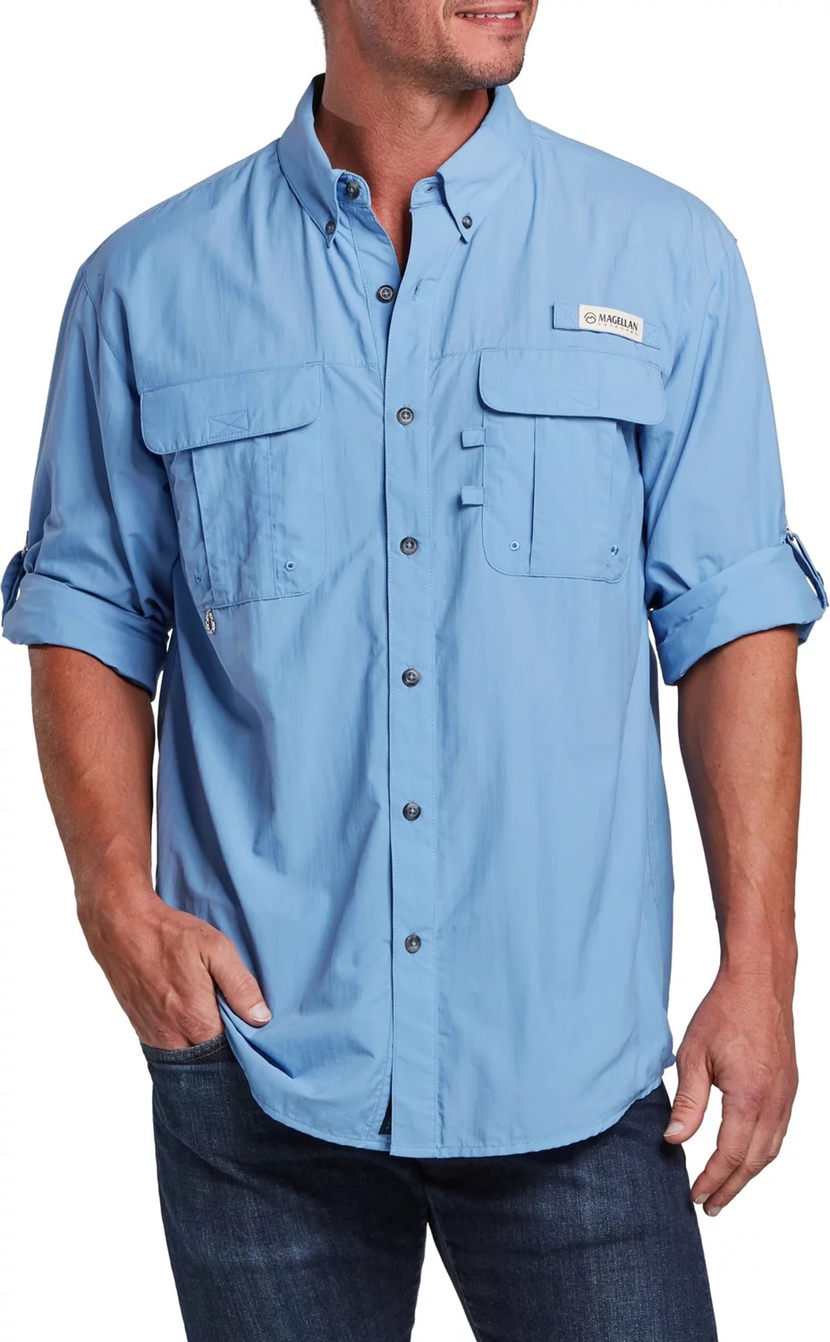 Magellan Outdoors Men's Laguna Madre Solid Long Sleeve Fishing Shirt