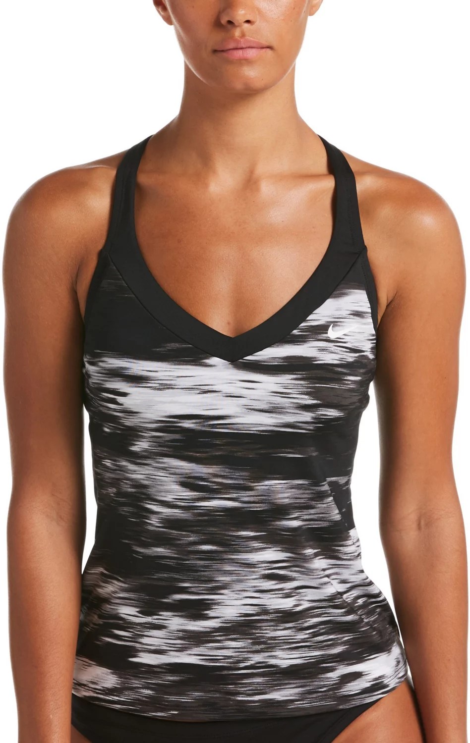 Nike Women's Blur Vneck Tankini Swim Top Academy