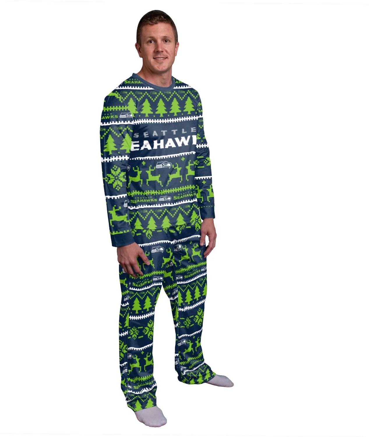 Forever Collectibles Men's Seattle Seahawks Holiday Pajama Set Academy