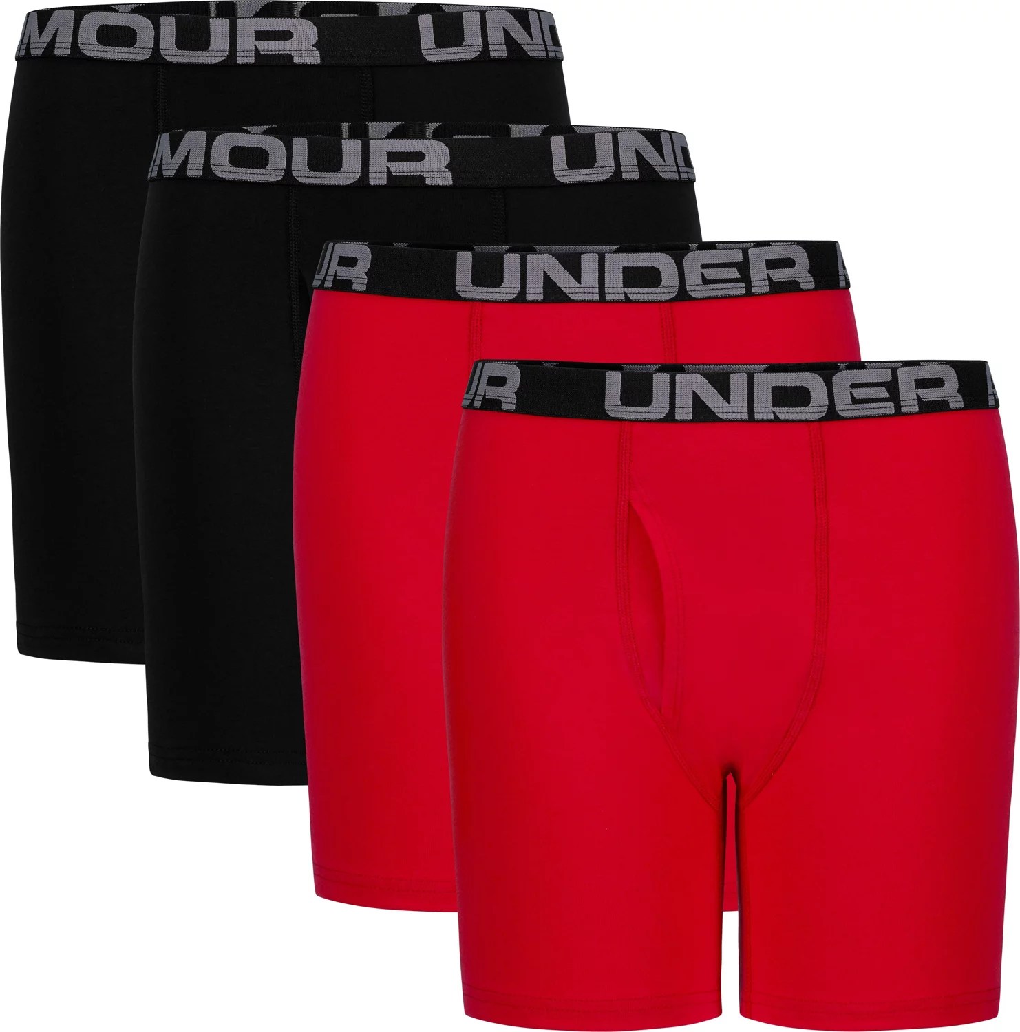 Under Armour Boys' Core Cotton Boxer Briefs 4Pack Academy
