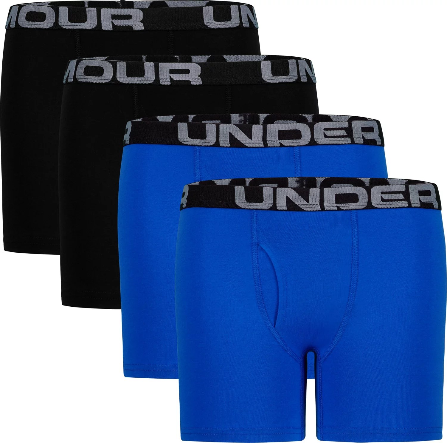 Under Armour Boys' Core Cotton Boxer Briefs 4Pack Academy