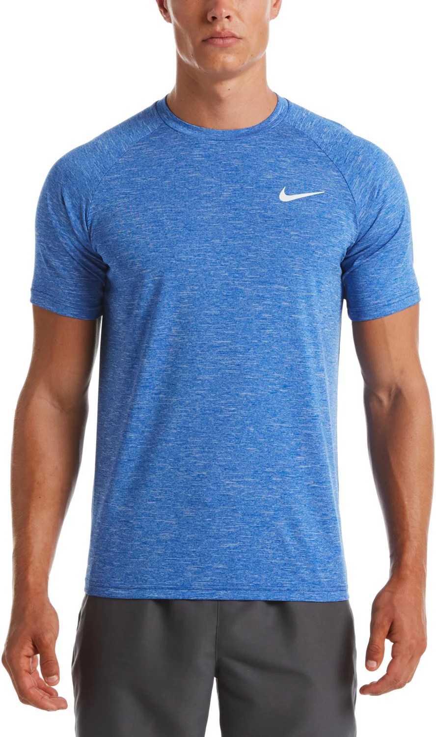 Nike Men's Heather Short Sleeve Hydroguard Swim Shirt Academy
