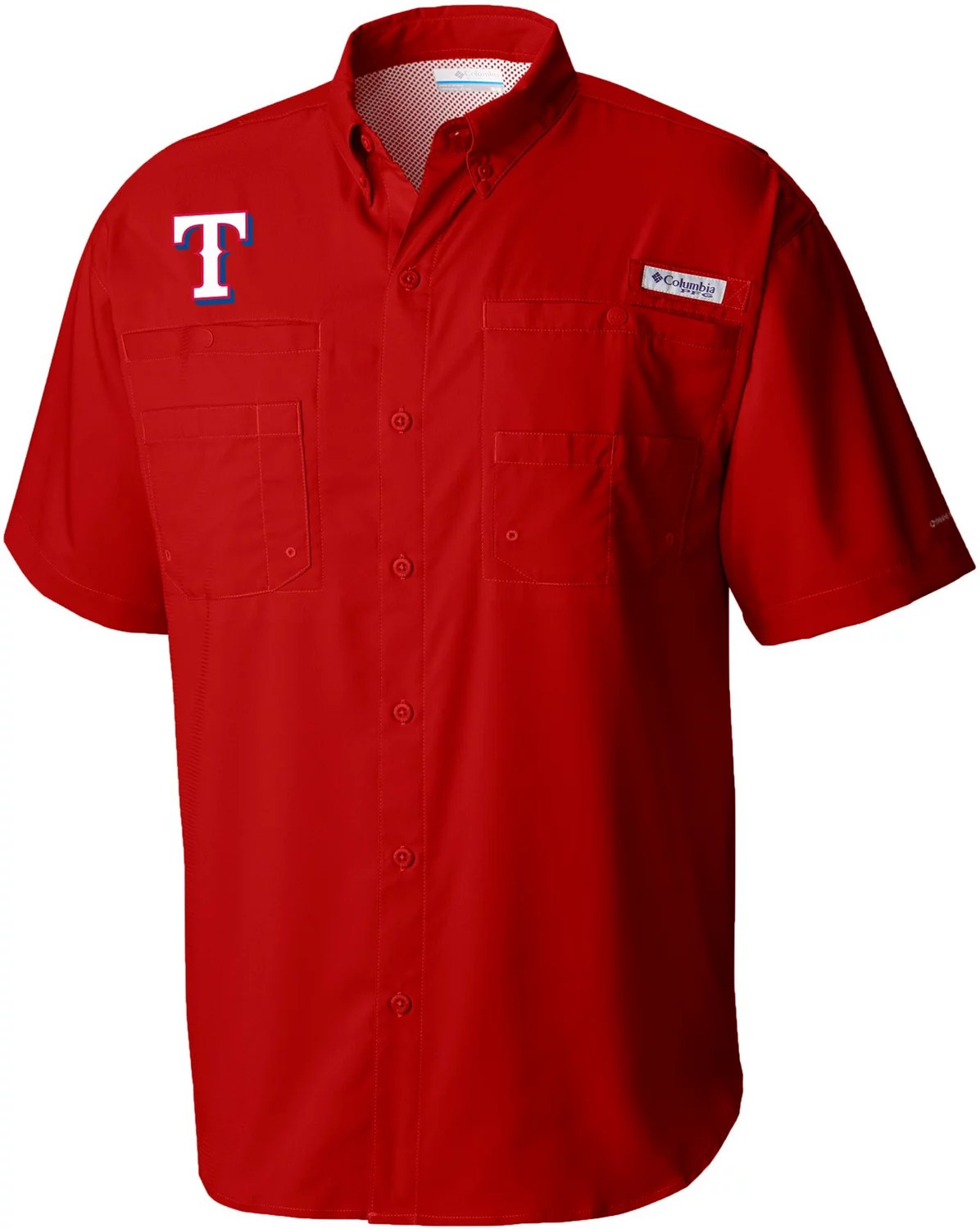 Columbia Sportswear Men's Texas Rangers Tamiami Shirt Academy