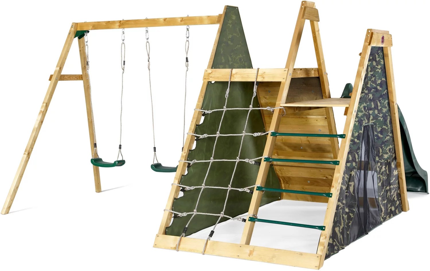 Plum Climbing Pyramid and Swings Playset Academy