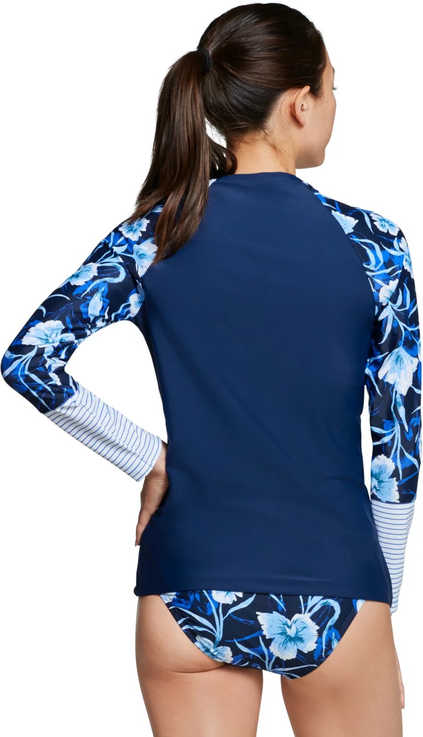 Speedo Women's Long Sleeve Printed Rash Guard Academy