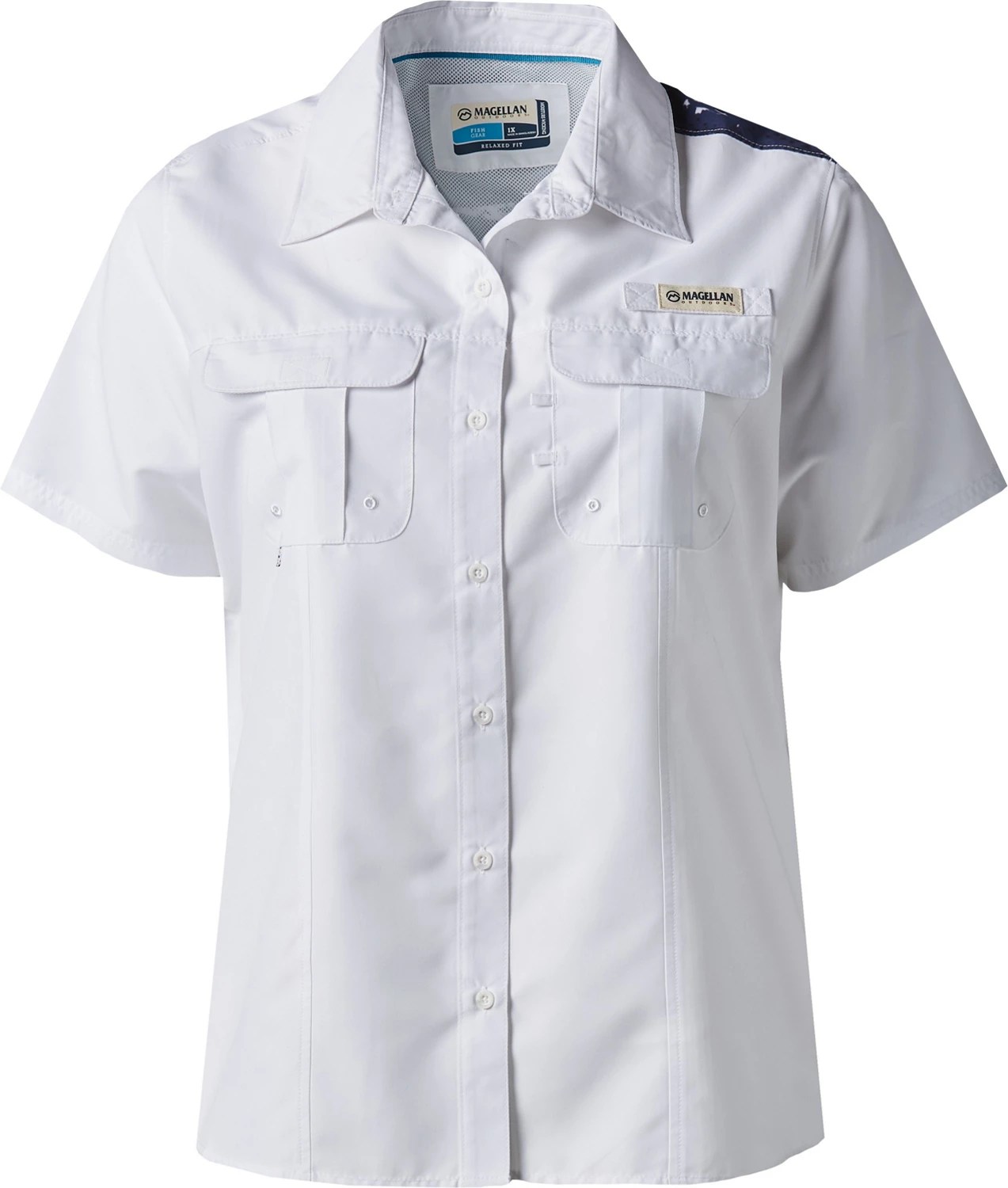 Magellan Outdoors Women's TX Flag Lake Fork Plus Size Fishing Top Academy