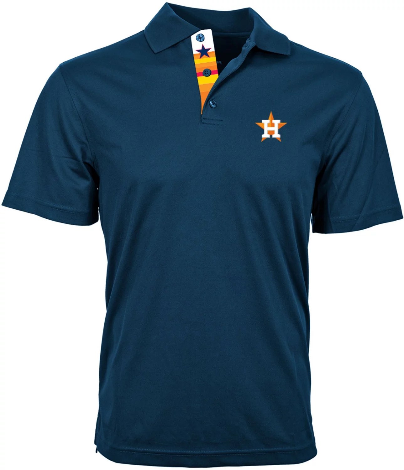 Levelwear Men's Houston Astros Cooperstown Omaha Rainbow Stripe Polo