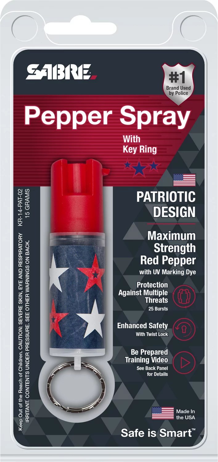 SABRE Patriotic Small Pepper Spray with Key Ring Academy