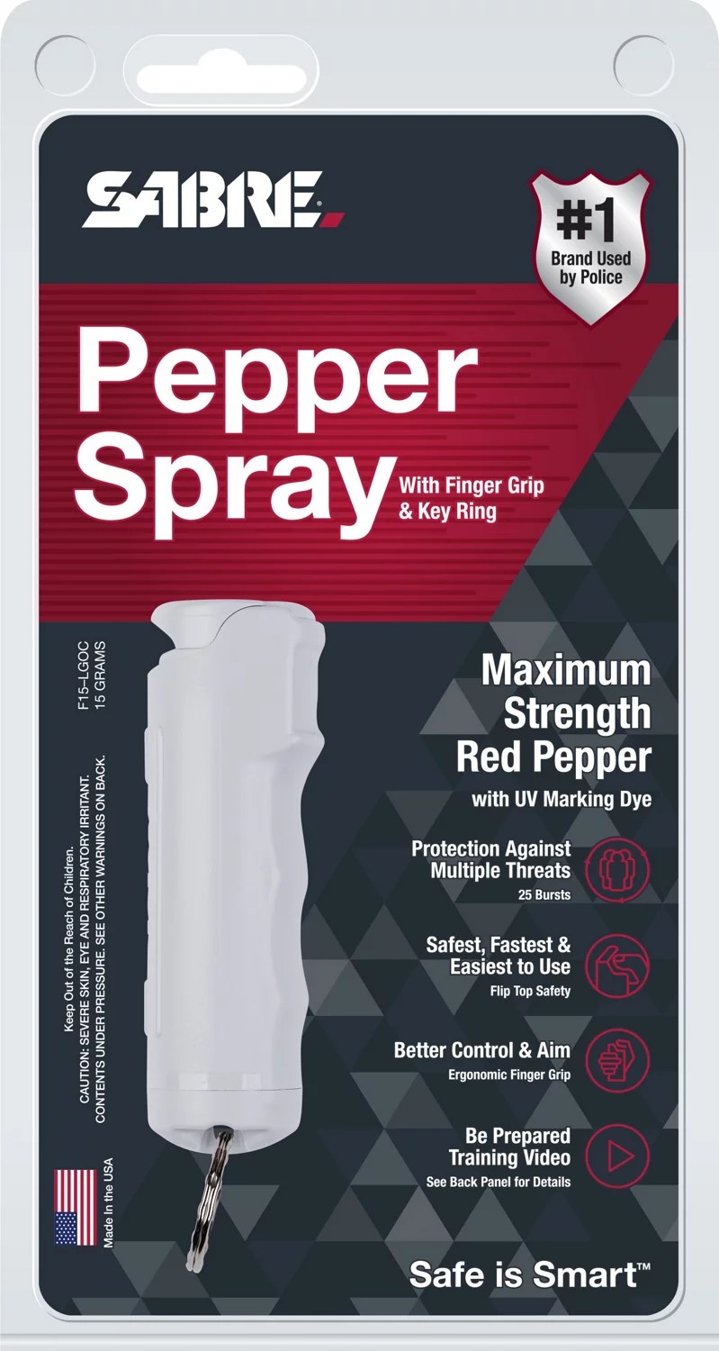 SABRE RED Pepper Spray with Finger Grip and Flip Top Academy