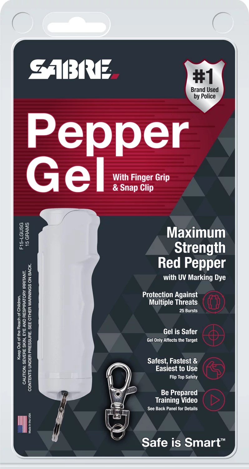 SABRE RED Flip Top Pepper Gel with Snap Clip Academy