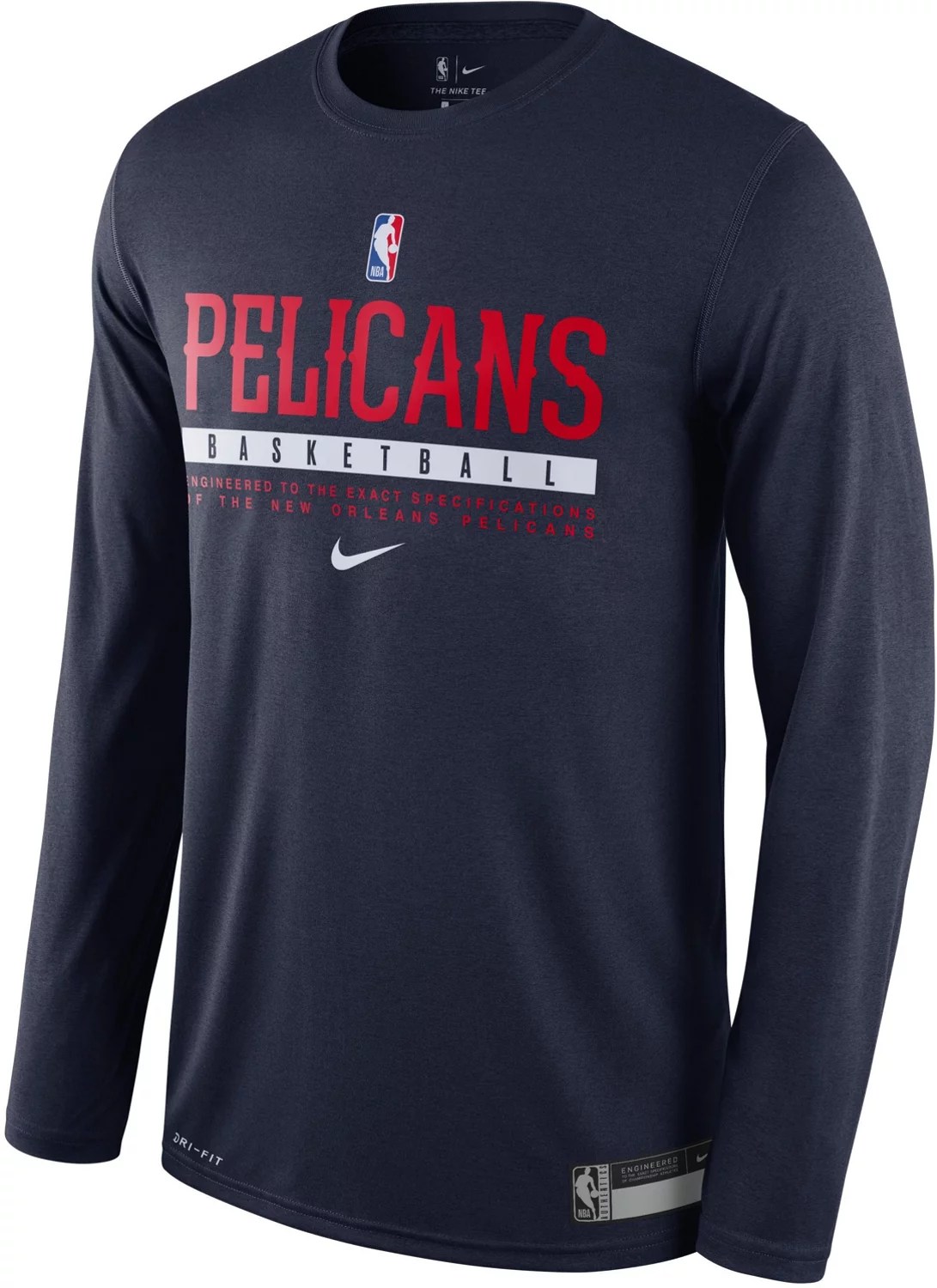 Nike Men's New Orleans Pelicans DriFIT Practice Long Sleeve Graphic T