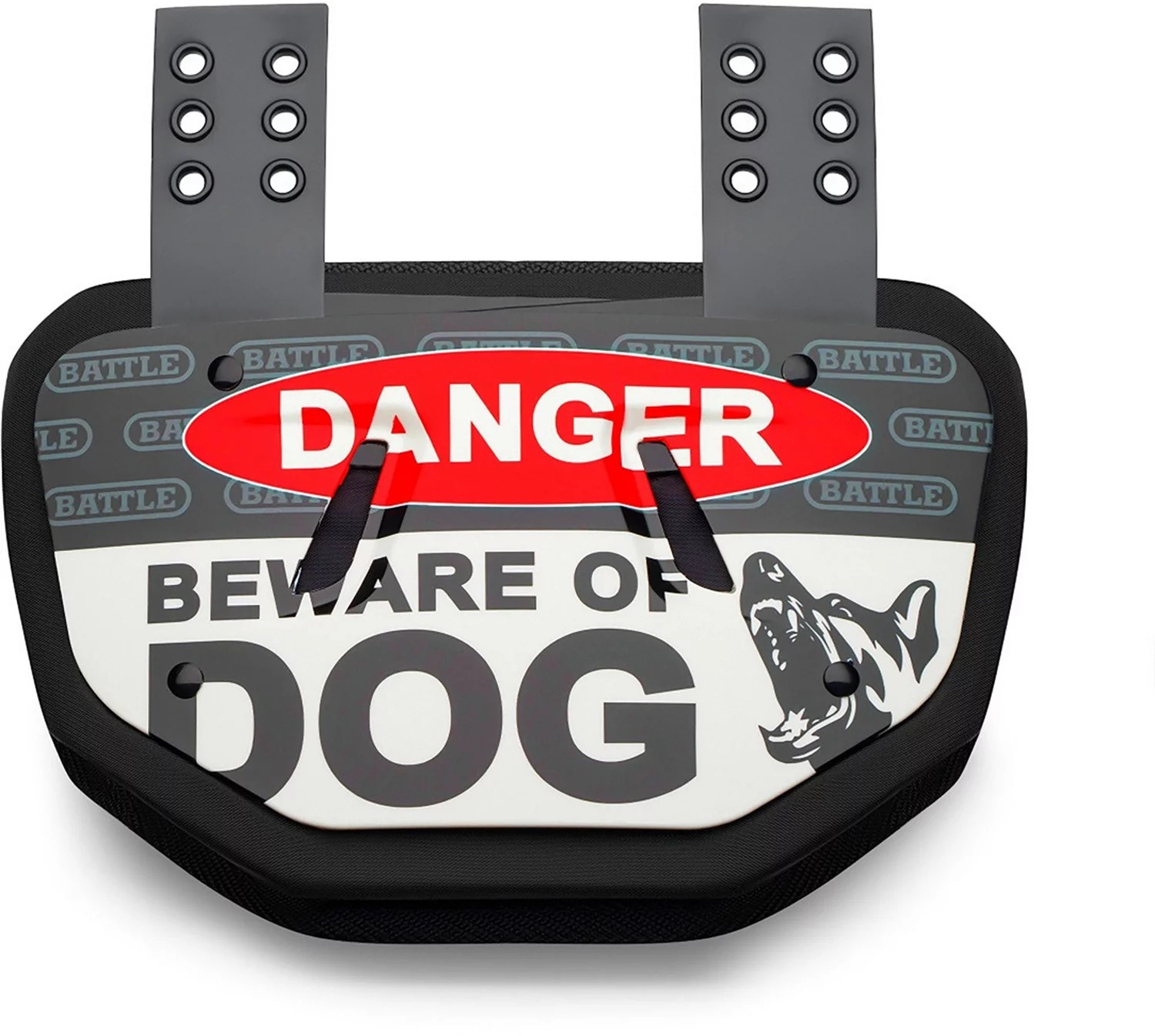 Battle Men's Beware of Dog Football Back Plate Academy
