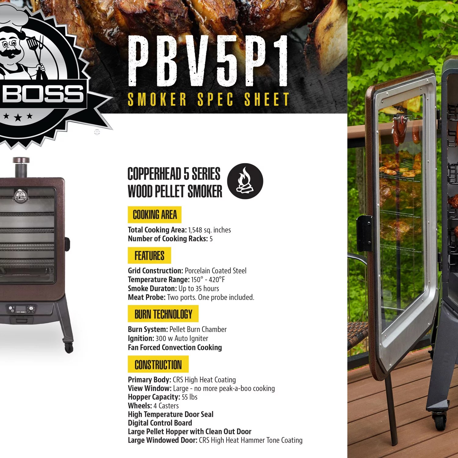 Pit Boss 5-Series Vertical Pellet Smoker | Academy