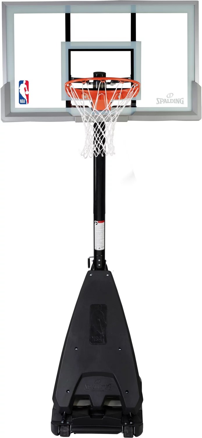 Spalding Ultimate Hybrid 54 in Glass Portable Basketball Hoop Academy