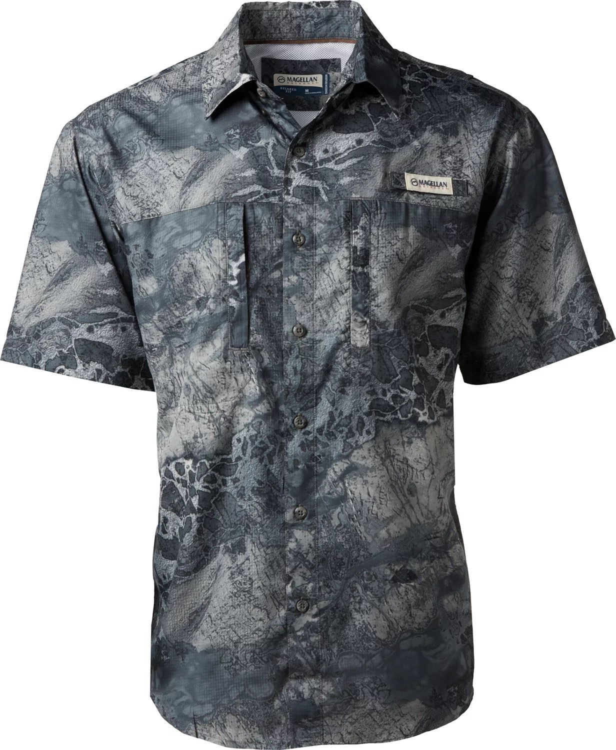 Magellan Outdoors Men's Realtree WAV3 Camo Fishing Shirt Academy