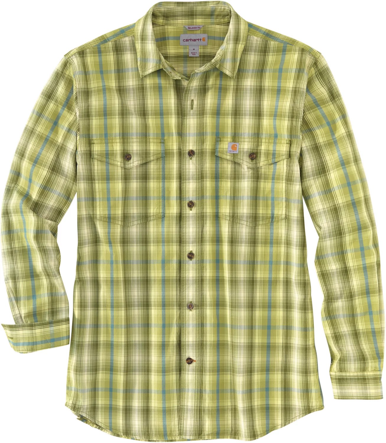 Carhartt Men's LongSleeve ButtonDown Plaid Shirt Academy