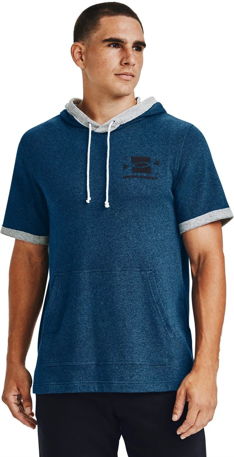 Under Armour Men's Terry Short Sleeve Hoodie Academy