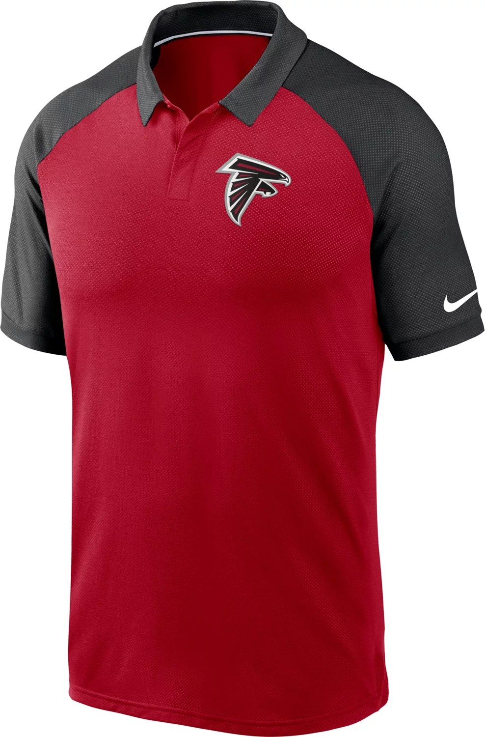Nike Men's Atlanta Falcons Raglan Short Sleeve Polo Shirt Academy