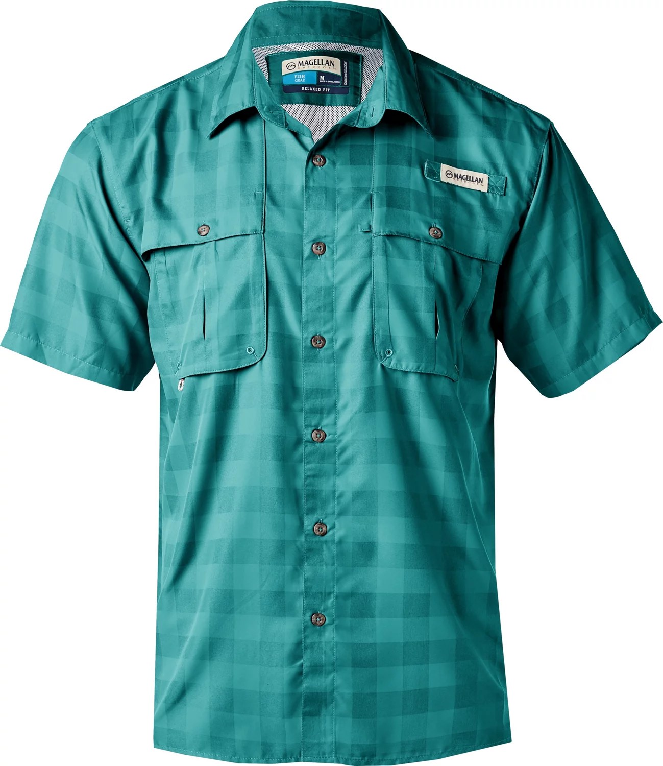 Magellan Outdoors Men's Aransas Pass Heather Plaid Fishing Shirt Academy