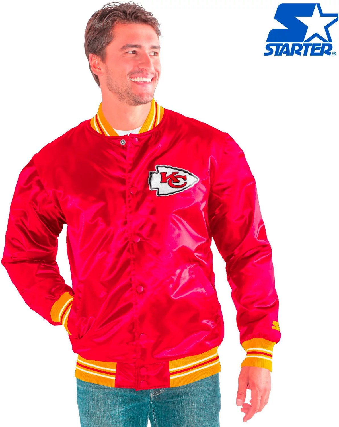 Starter Men's Kansas City Chiefs Varsity Snap Jacket Academy