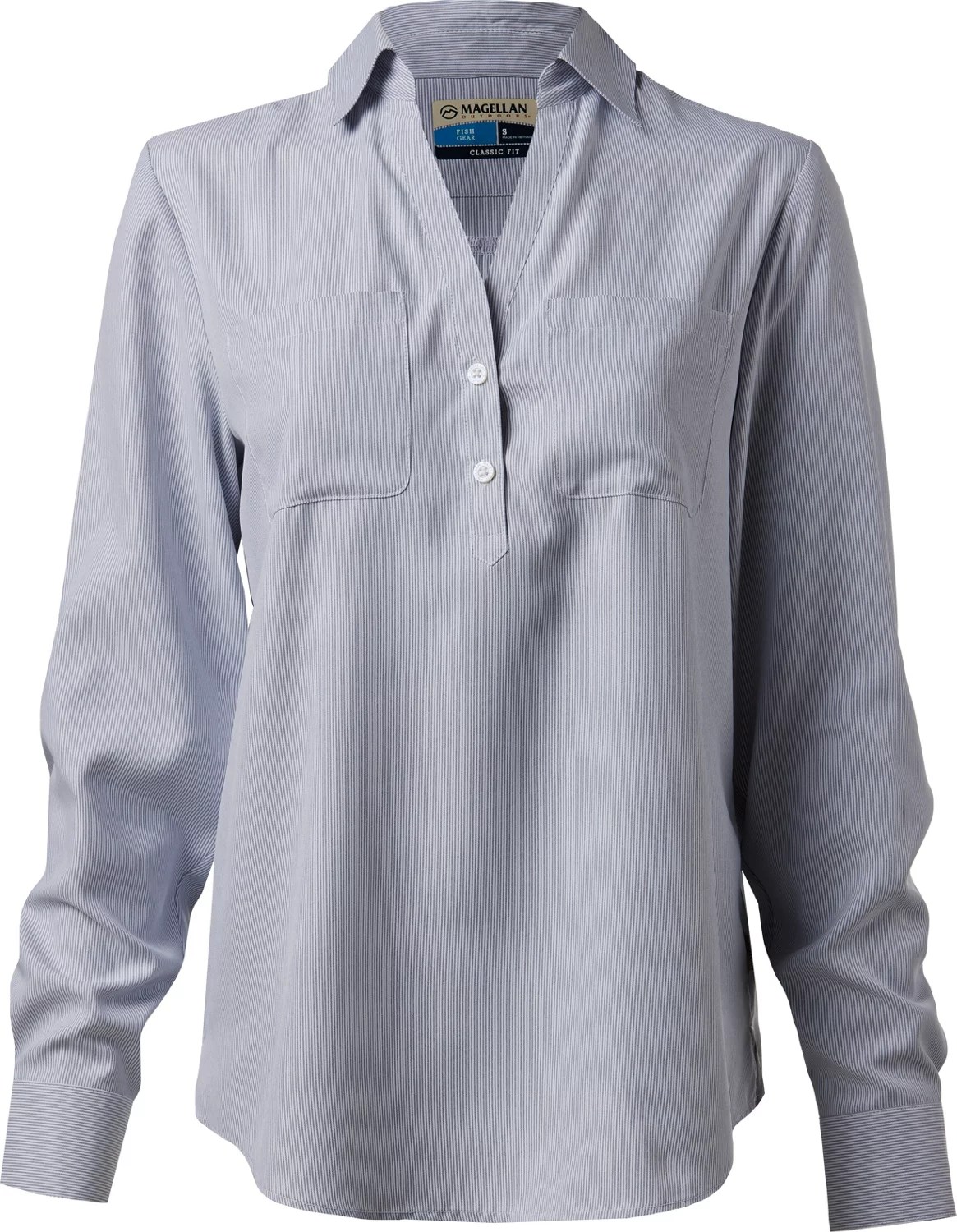 Magellan Outdoors Women's Aransas Pass Long Sleeve Henley Stripe Shirt