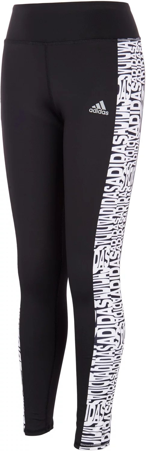 Adidas Girls' Printed Panel Tights Academy