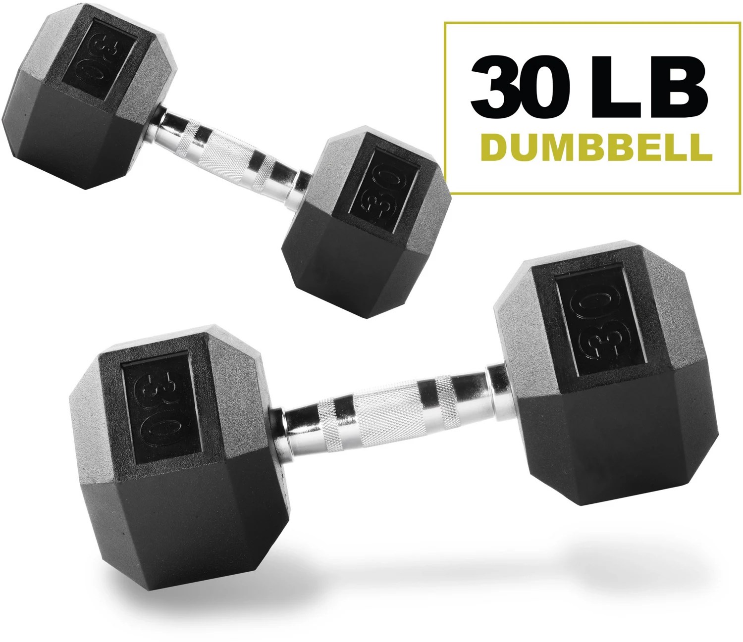 PRCTZ Rubber Encased Hex Dumbbell Pair Academy