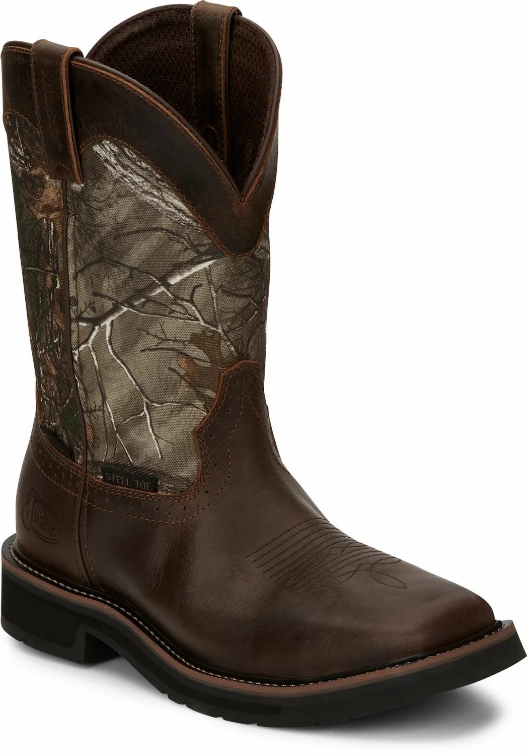 Justin Men's Stampede EH Steel Toe Wellington Work Boots Academy