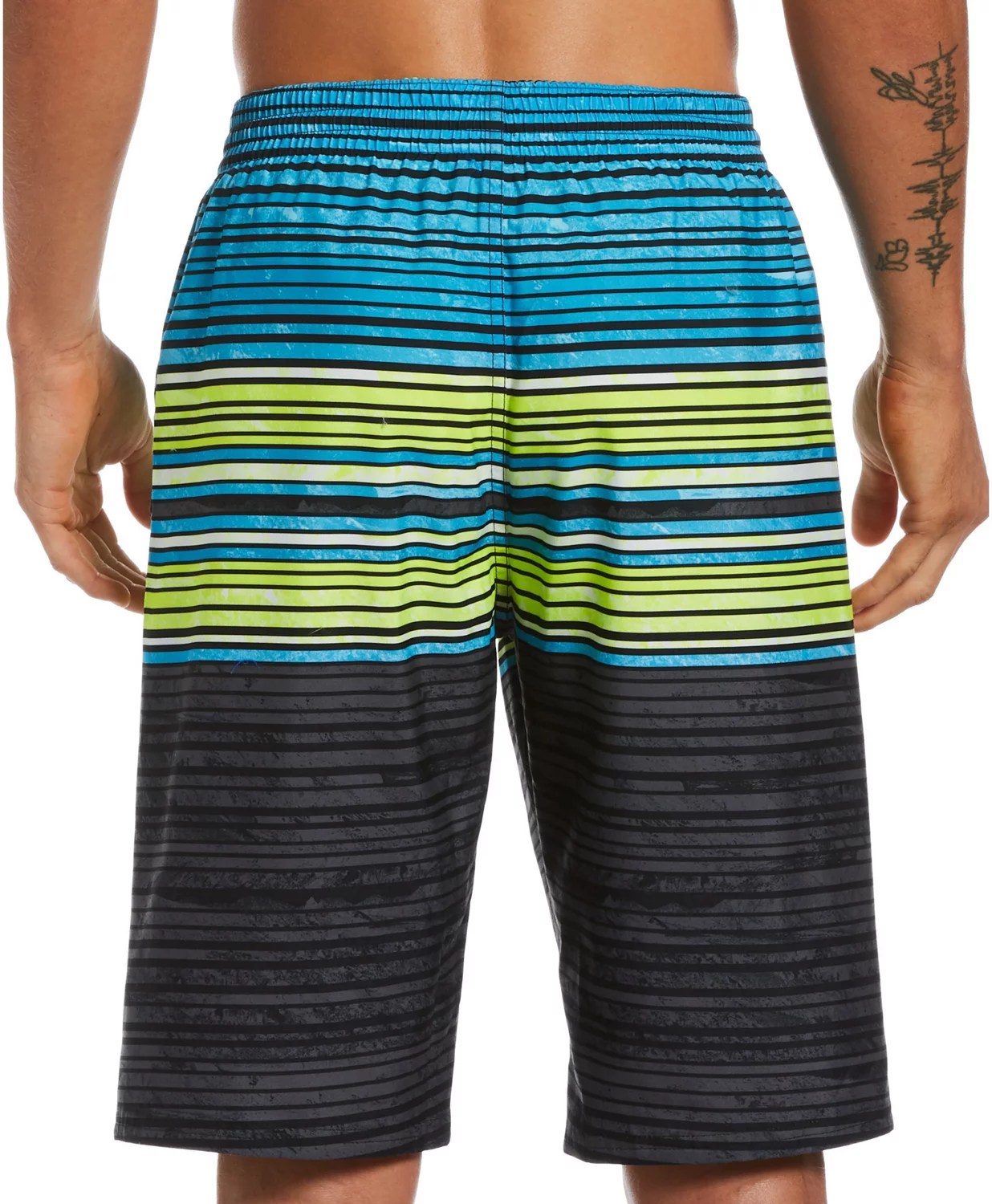 Nike Men's Swim Oxidized Stripe Breaker Volley Shorts 11 in Academy