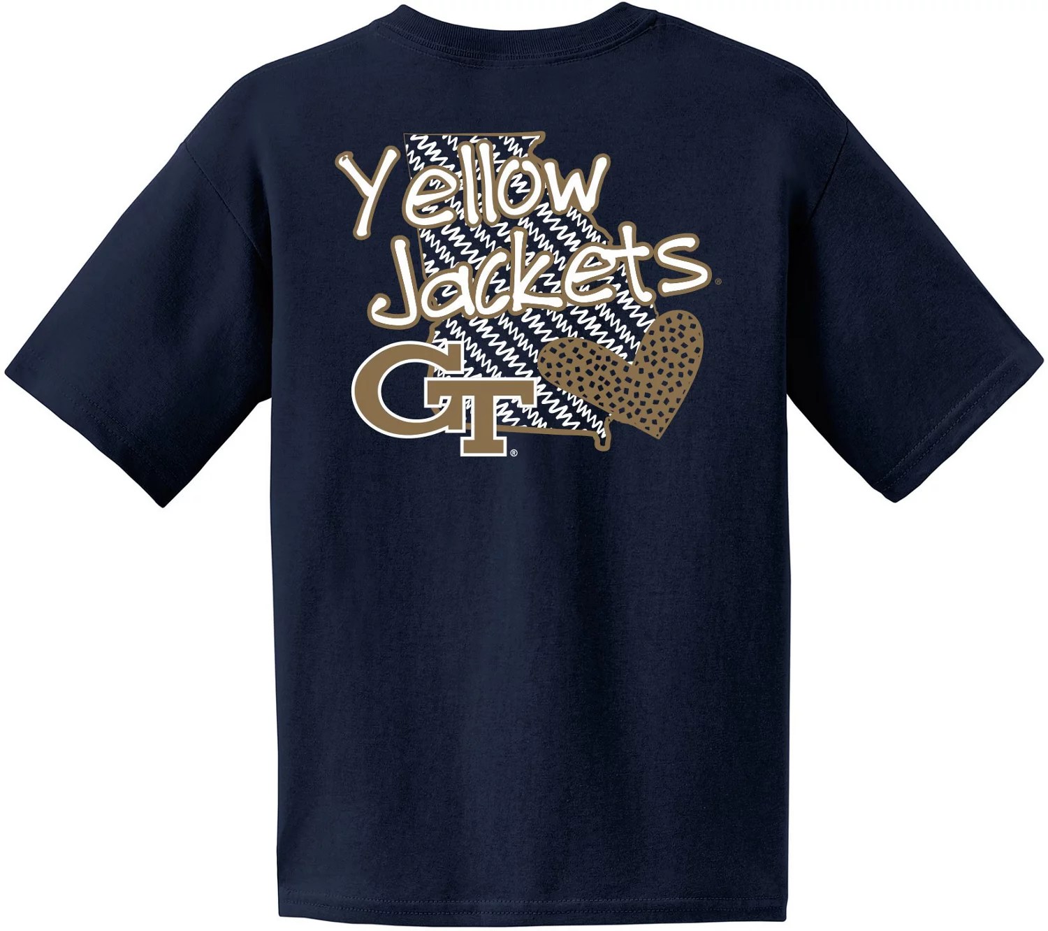 Image One Girls' Tech University Patterned Heart Short Sleeve T