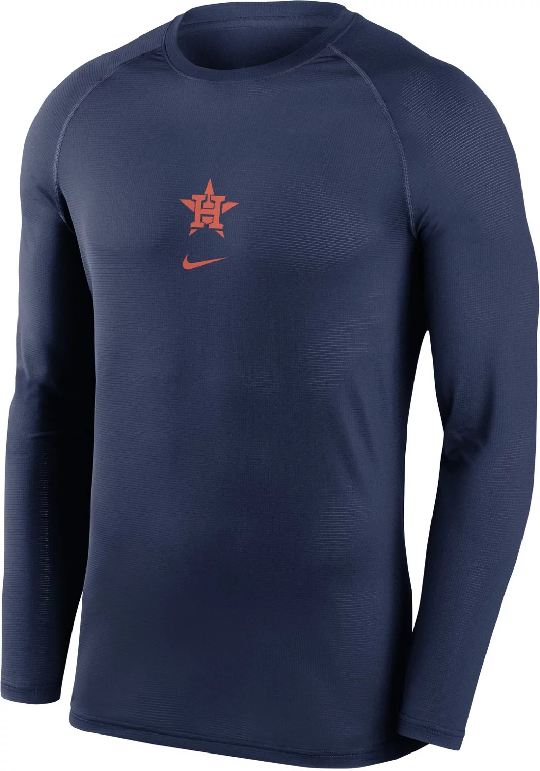 Nike Men's Houston Astros Breathe Base Layer Long Sleeve Tshirt Academy