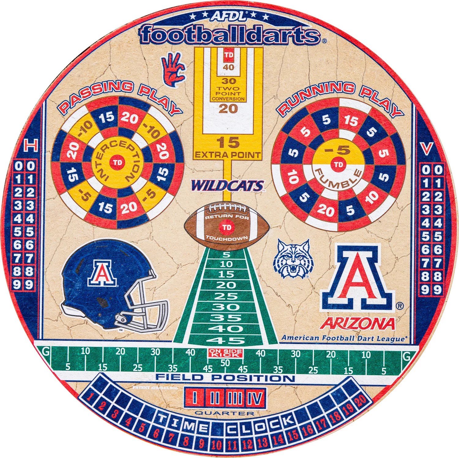 Football Darts University of Arizona Official Dartboard Academy