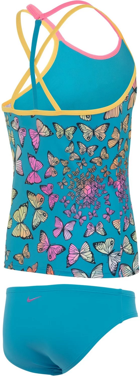 Nike Girls' Swim Butterfly TCrossback Tankini TwoPiece Swimsuit Academy