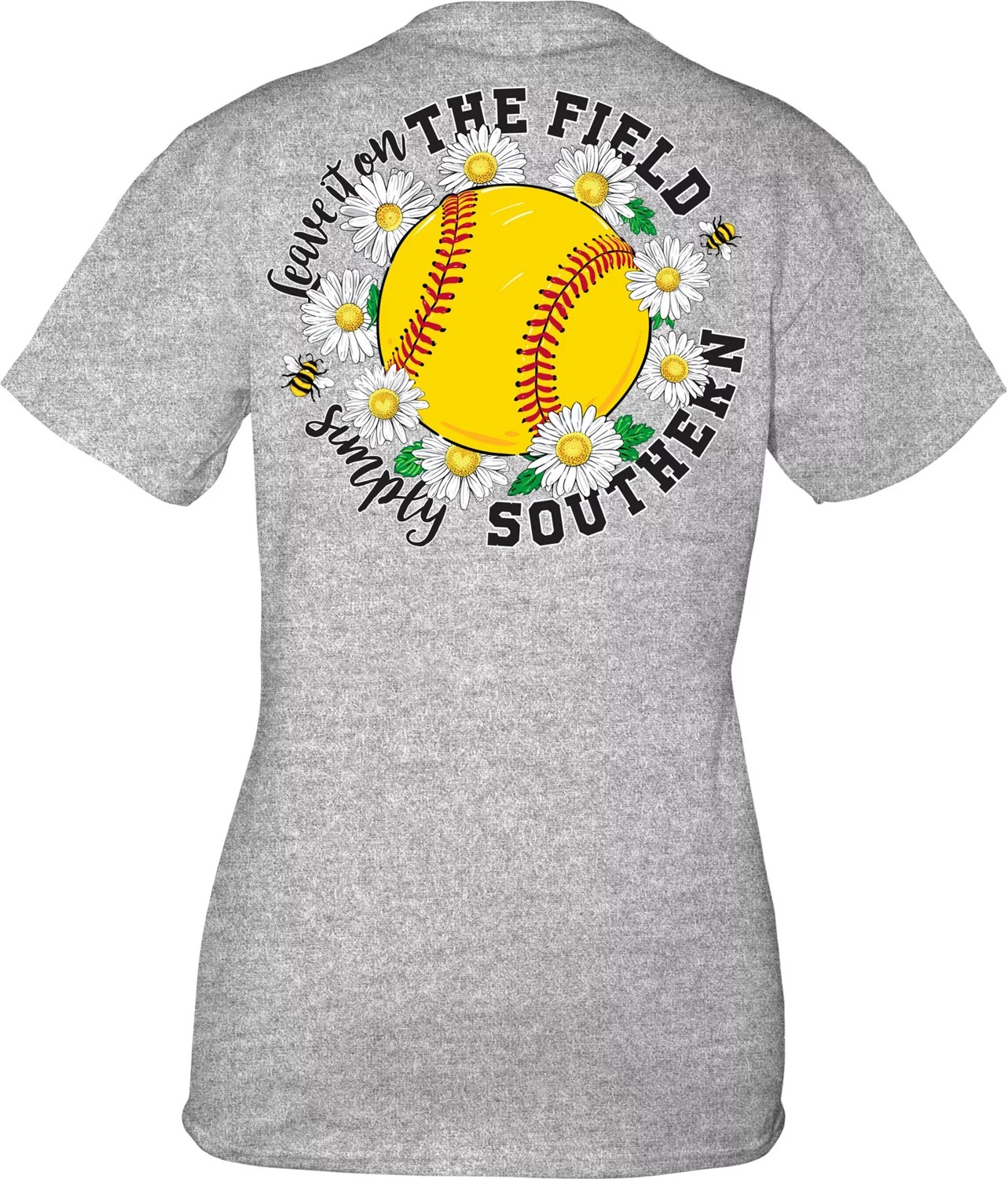 Simply Southern Women's Daisy Softball ShortSleeve Graphic Tshirt