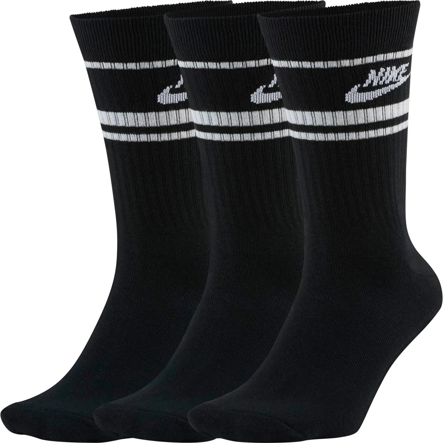 Nike Men's Essential Retro Striped Crew Socks 3 Pack Academy