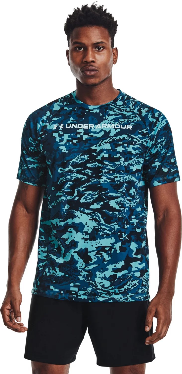 Under Armour Men's UA Tech ABC Camo Short Sleeve Tshirt Academy