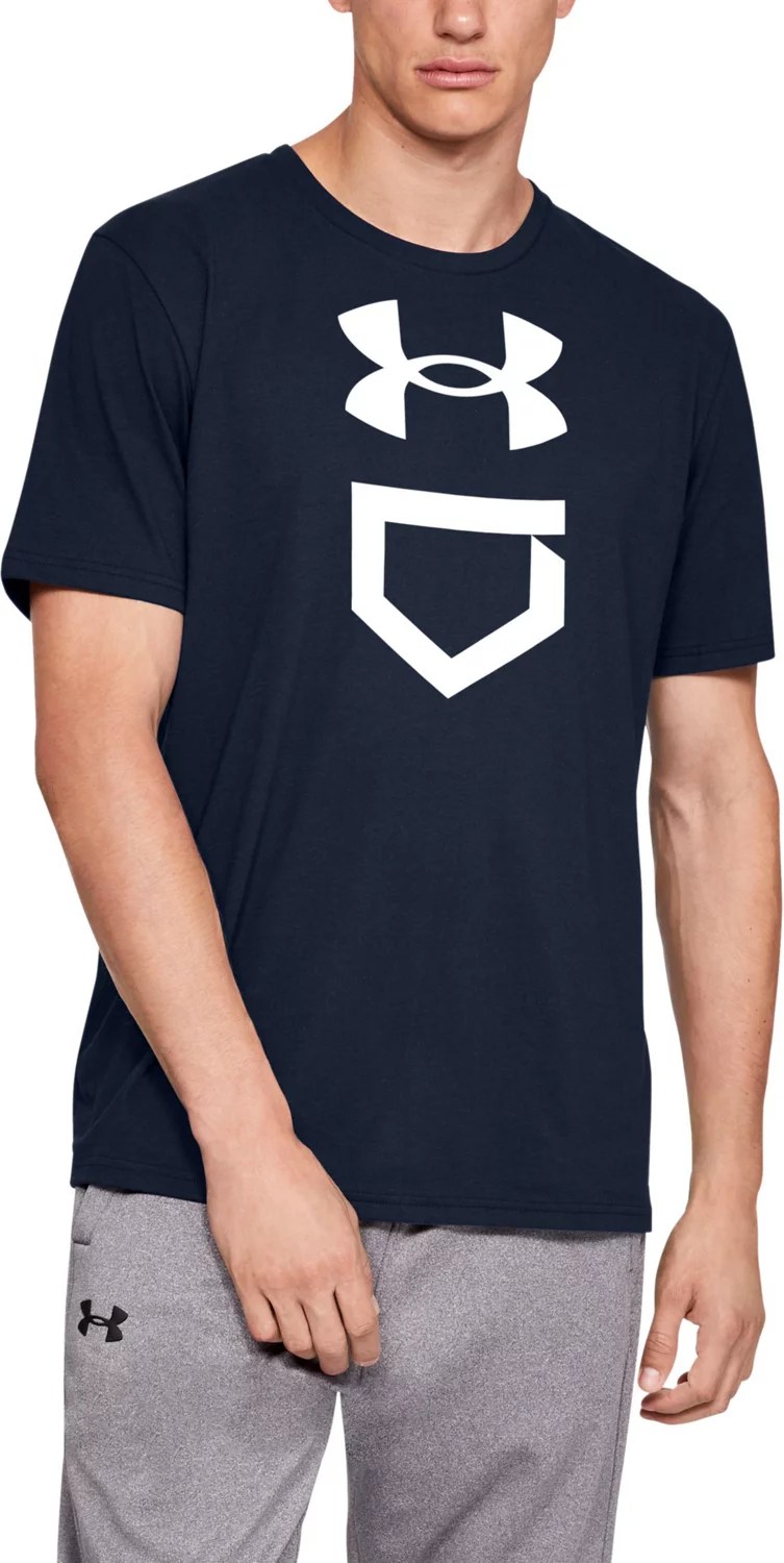 Under Armour Men's Baseball Plate Logo Short Sleeve Tshirt Academy