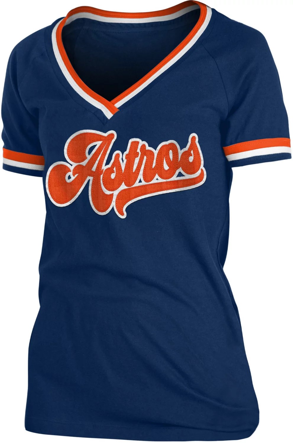 New Era Women's Houston Astros CTN Raglan Vneck Tshirt Academy