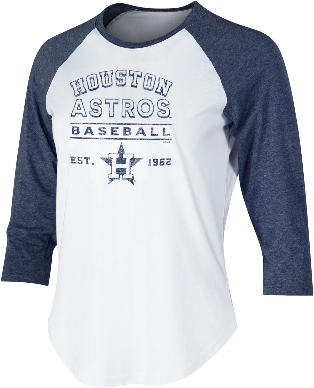 College Concept Women's Houston Astros Crescent Raglan Tshirt Academy