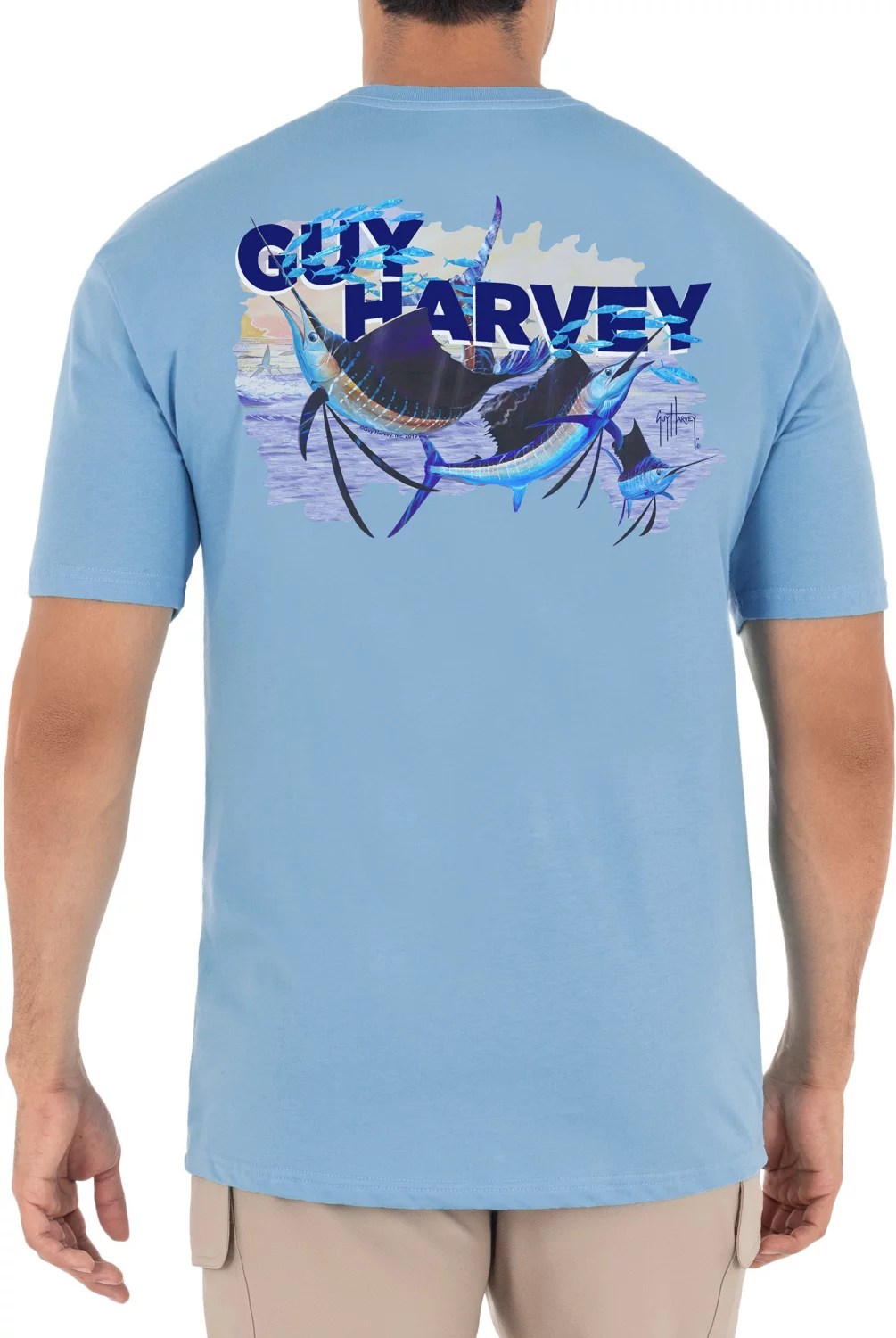 Guy Harvey Men’s Offshore Sailfish Pocket Tshirt Academy