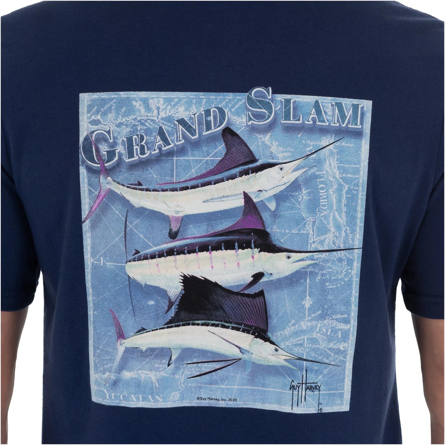 Guy Harvey Men's Billfish Grand Slam Short Sleeve Pocket Tshirt Academy