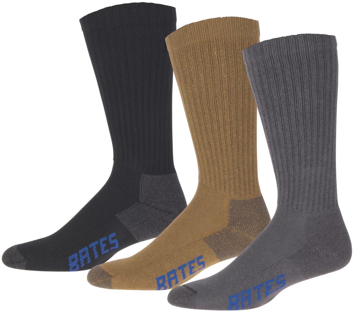 Bates Men's Cotton Comfort Crew Socks 6Pack Academy