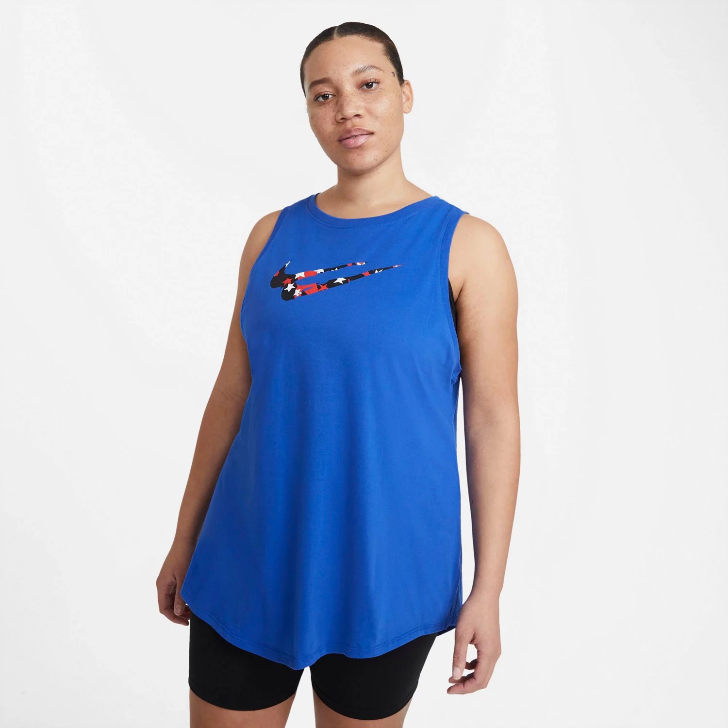Nike Women's Plus Size DriFIT Graphic Training Tank Top Academy