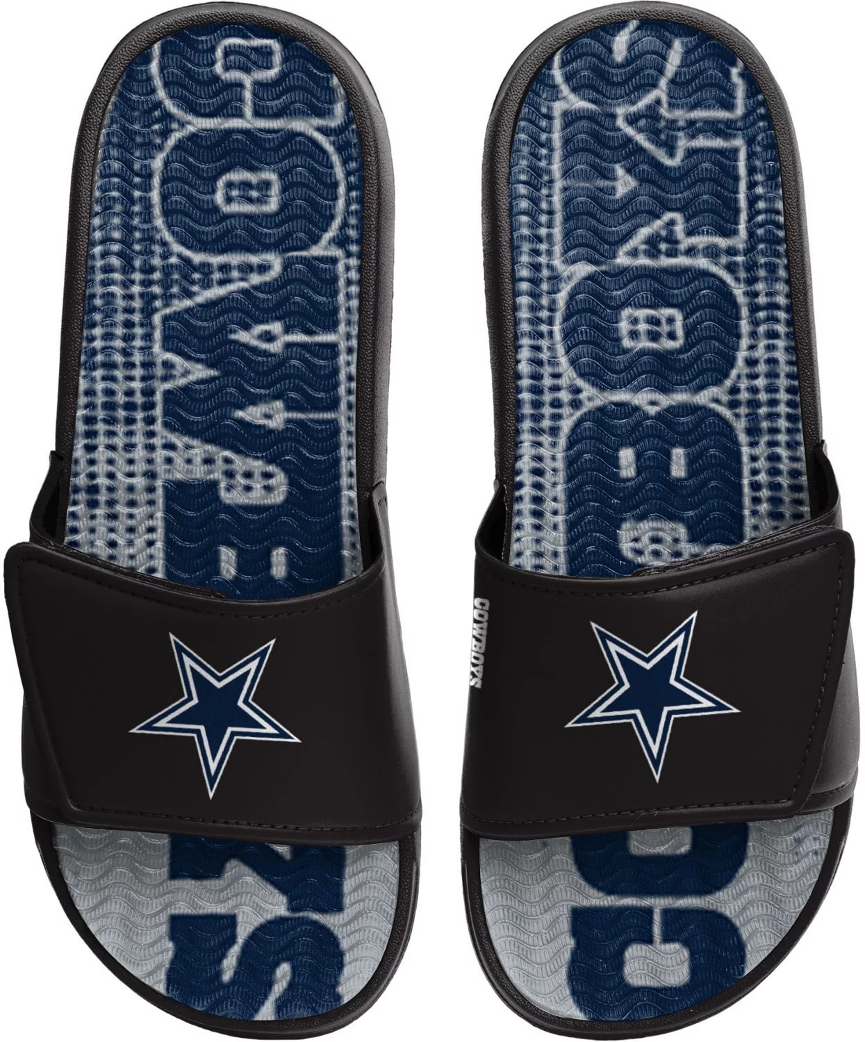 FOCO Youth Dallas Cowboys Gradient Wordmark Gel Slides Academy
