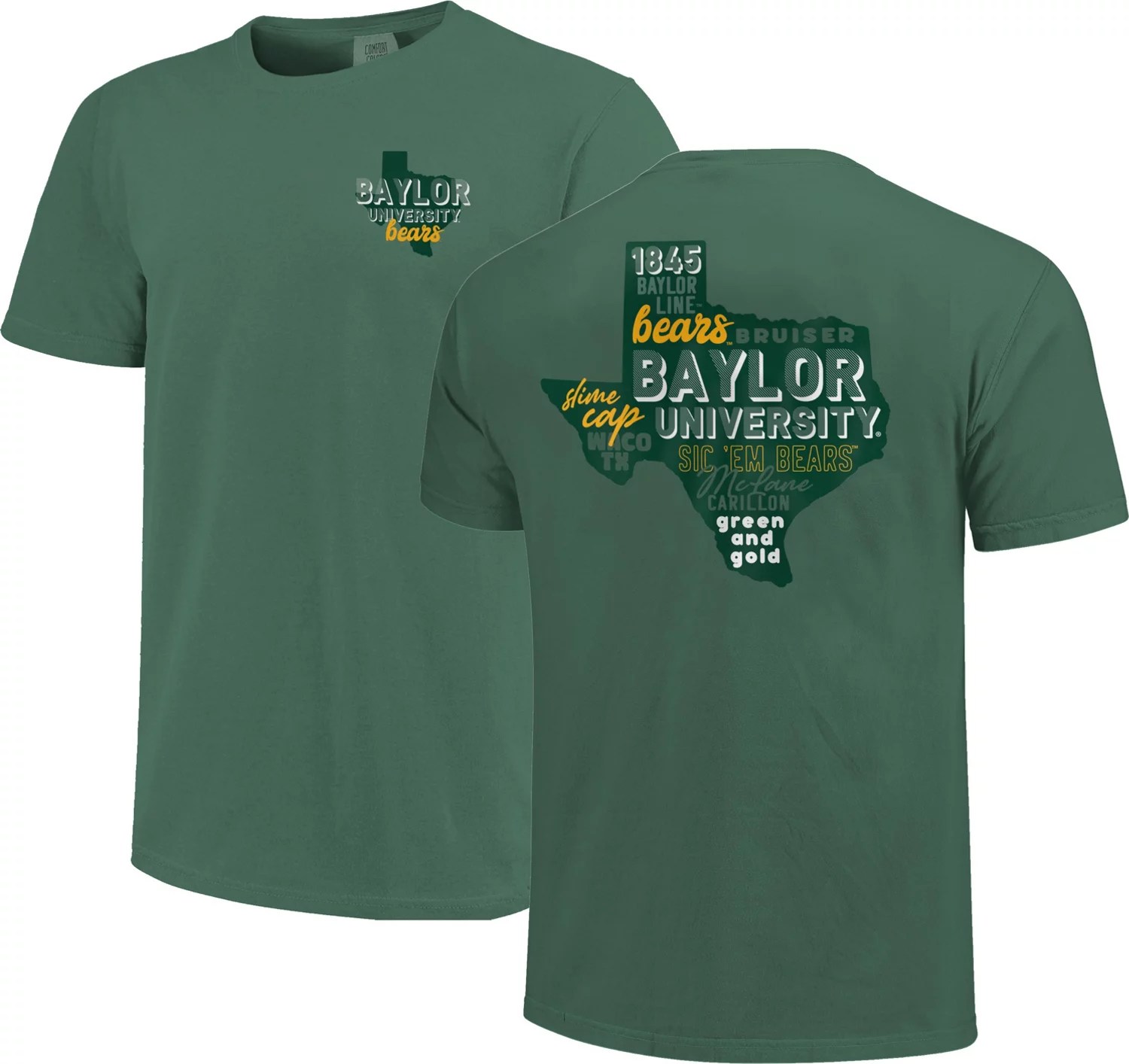 Image One Women's Baylor University Comfort Color All Type State Short
