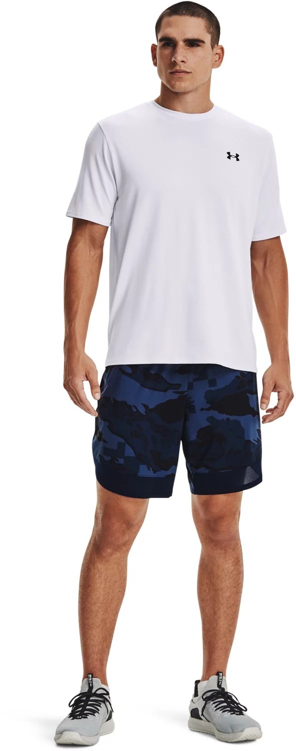 Under Armour Men's UA Train Stretch Camo Shorts 9 in Academy