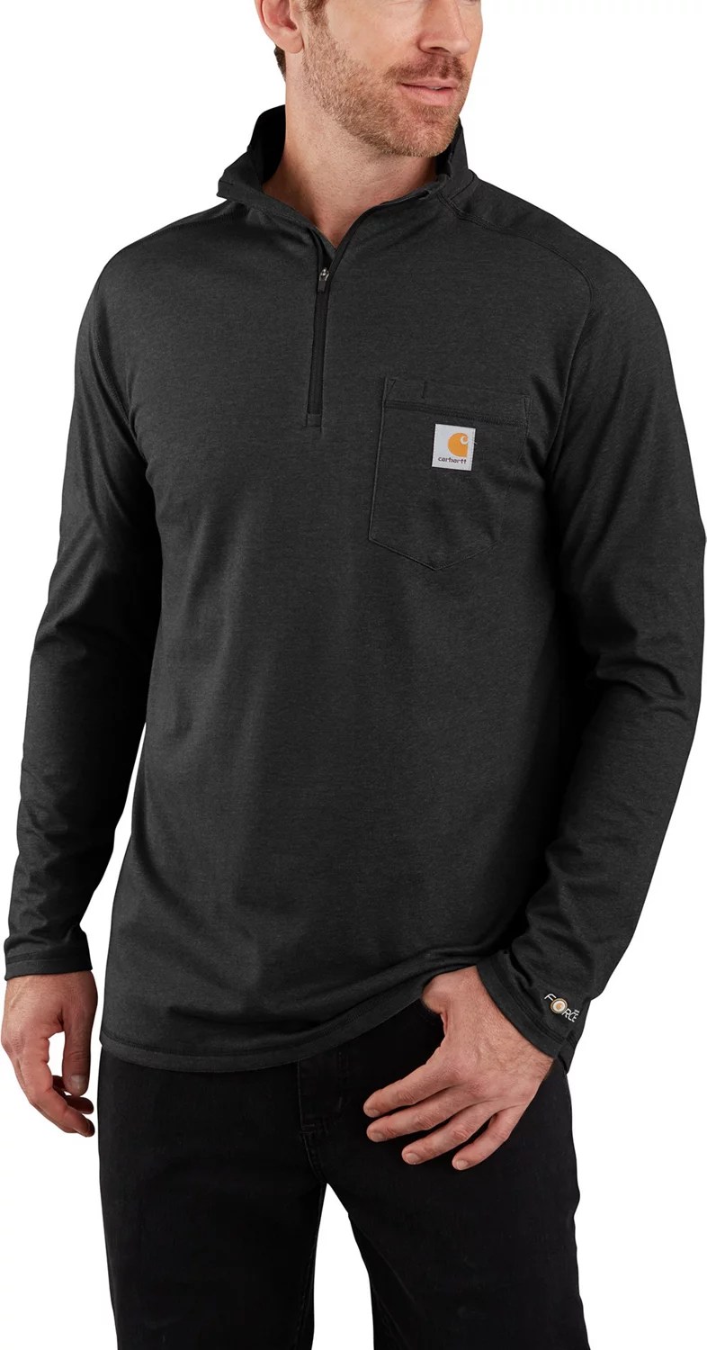 Carhartt Men's Force Relaxed Fit 1/4Zip Pocket Long Sleeve Tshirt