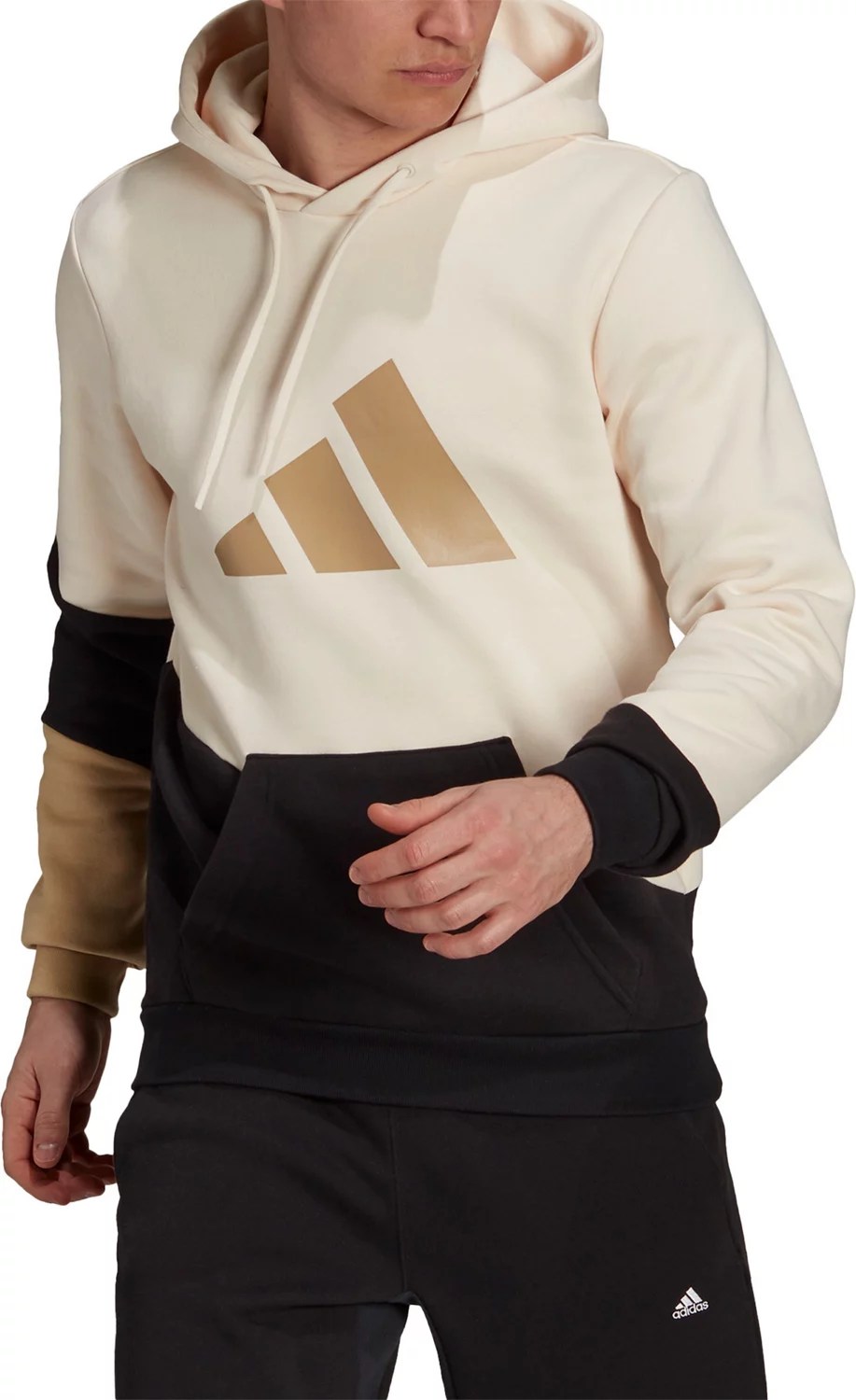 adidas Men's Future Icons Fleece Sportswear Colorblock Hoodie Academy